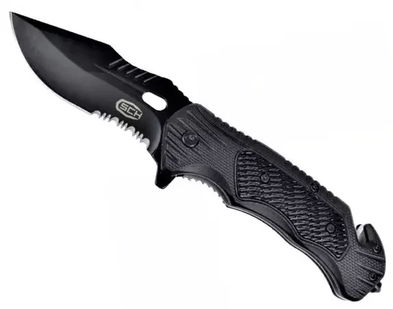Couteau pliant 21,5cm tactique noir SCH