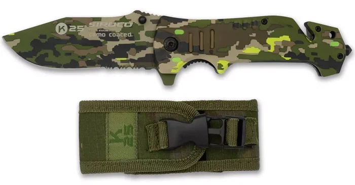 Couteau pliant camouflage militaire 22cm K25