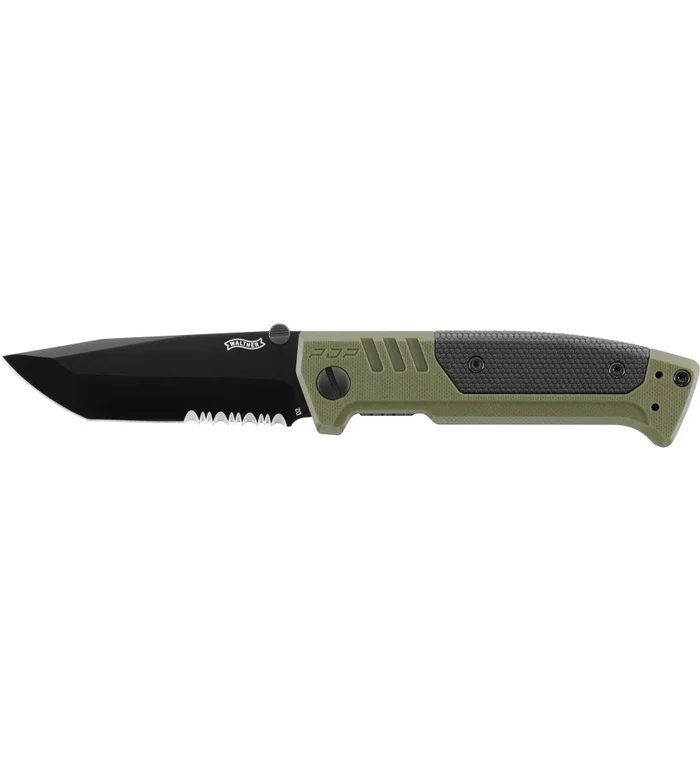 Couteau pliant walther pdp tanto folder od green – partiellement crantee