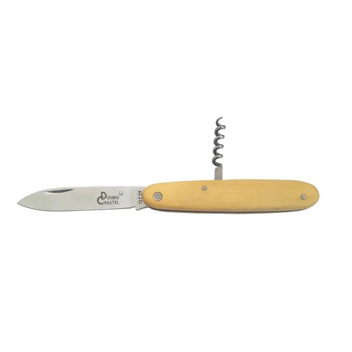 COUTEAU TIRE-BOUCHON NAVETTE EN POINTE DE CORNE
