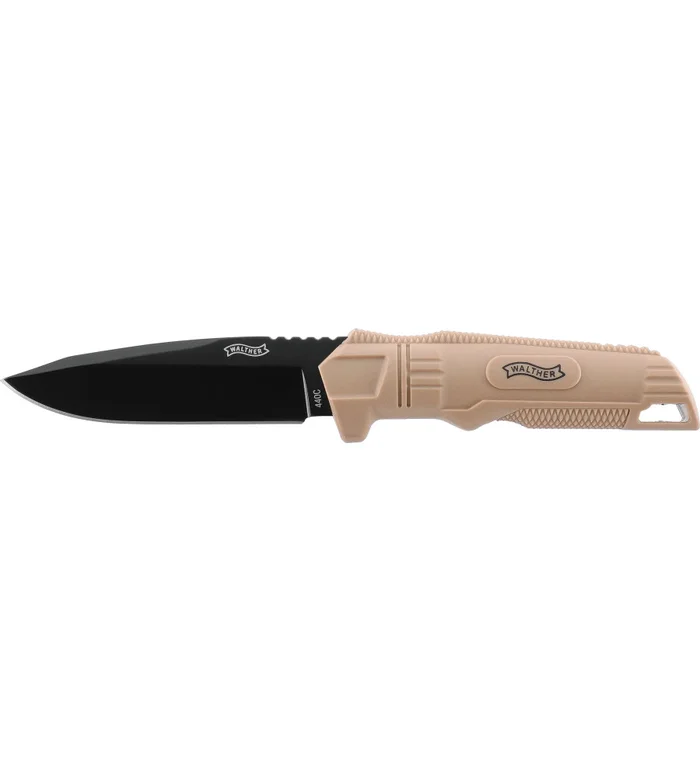 Couteau walther buk lame fixe black fde