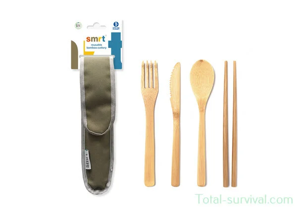 Couverts en bambou réutilisables Smrt, Moss