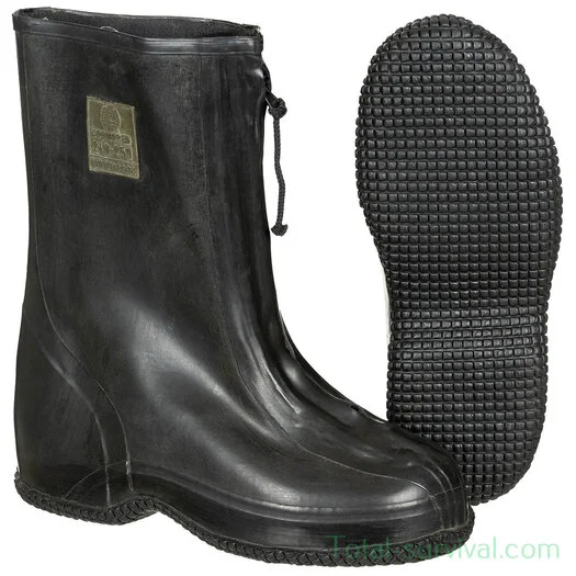 Couvre-chaussures en caoutchouc Bundeswehr Cosmoped CBRN avec fermeture éclair YKK, noir