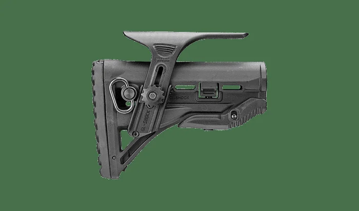 Crosse tactique Noire pour M4/aR15 avec absorbeur de recul et appui joue