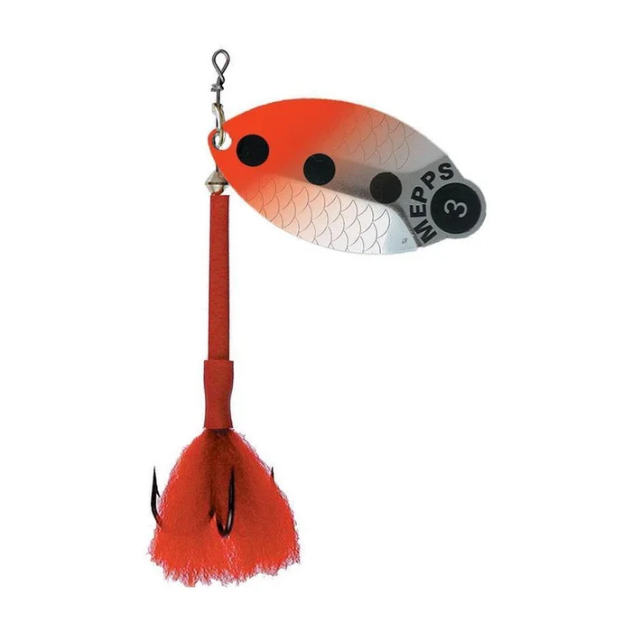 Cuiller Mepps Lusox Argent Rouge Fluo