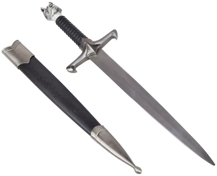 Dague médiévale tête de loup ornementale 36cm