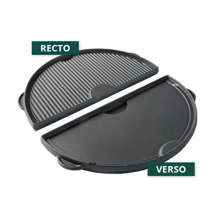 Demi Plancha Réversible En Fonte Pour Kamado Big Green Egg Large
