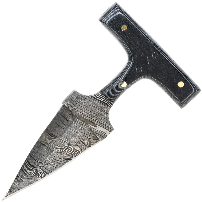 DM1317BK – Rite Edge Damascus Micarta Push Dagger Noir