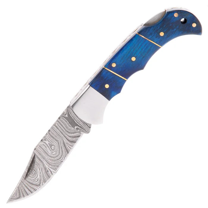 DM1402BL – Rite Edge Damascus Lockback Blue