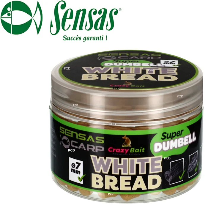 DUMBELLS SENSAS SUPER DUMBELL WHITE BREAD 7MM 80G