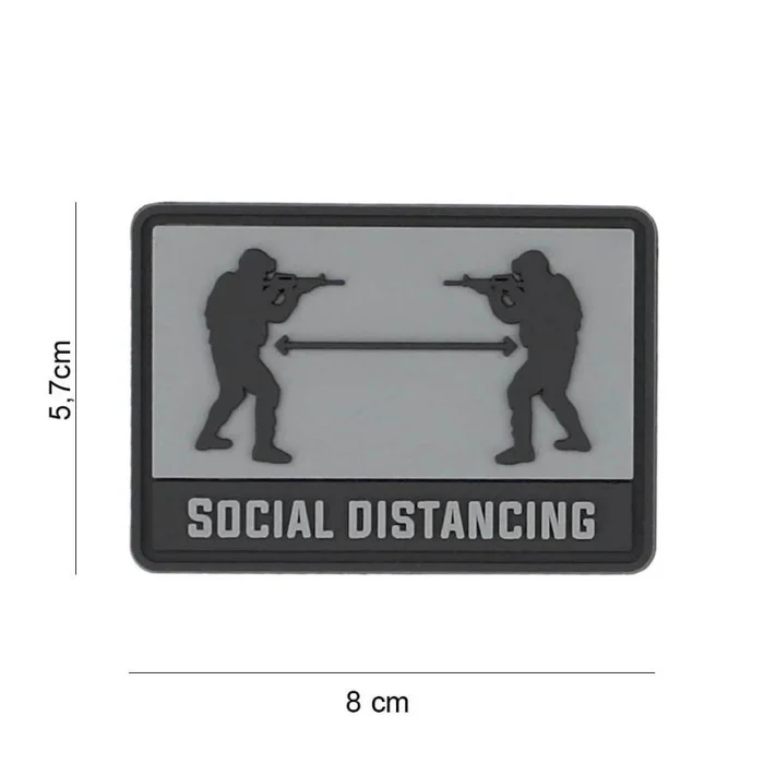 Écusson 3D Distanciation Sociale PVC Velcro