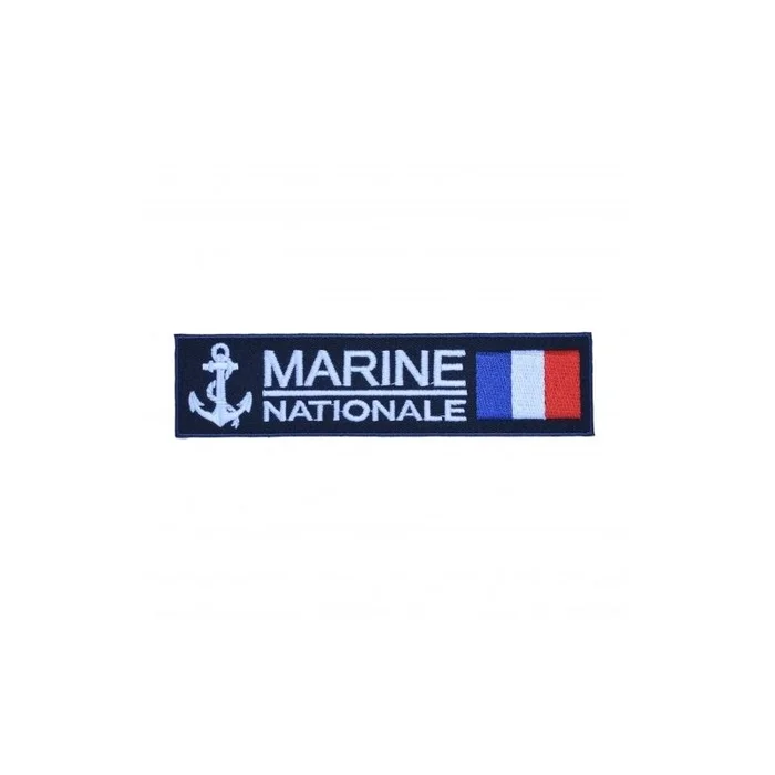 Écusson brodé Marine Nationale Drapeau français Thermocollant
