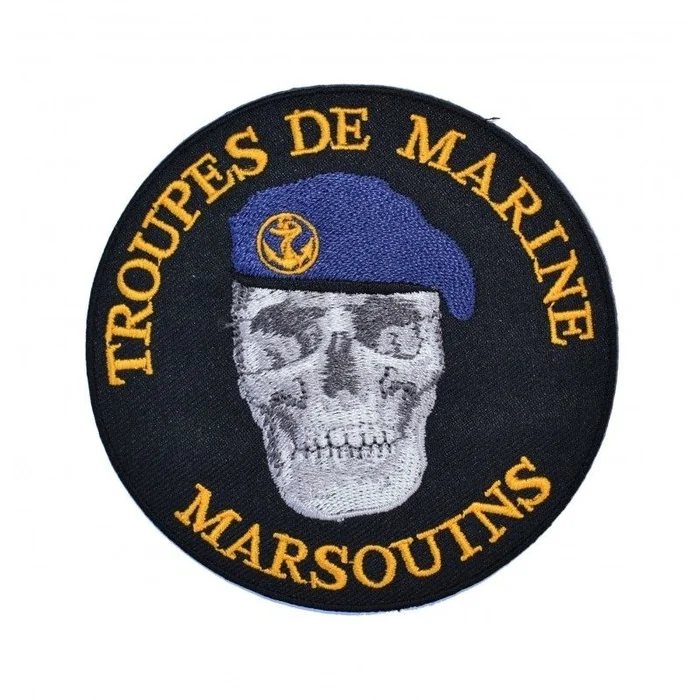 Écusson brodé Troupes de Marine Marsouins Thermocollant