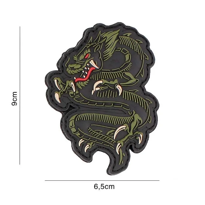 Écusson Dragon Vert 3D PVC 101 INC Velcro