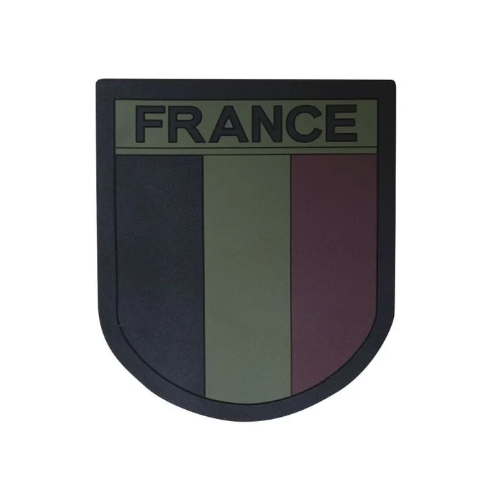Écusson Drapeau Français PVC Basse visibilité Contour noir velcro