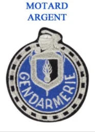 ÉCUSSON GENDARMERIE SPÉCIALITÉ BRODÉ : MOTARD ARGENT