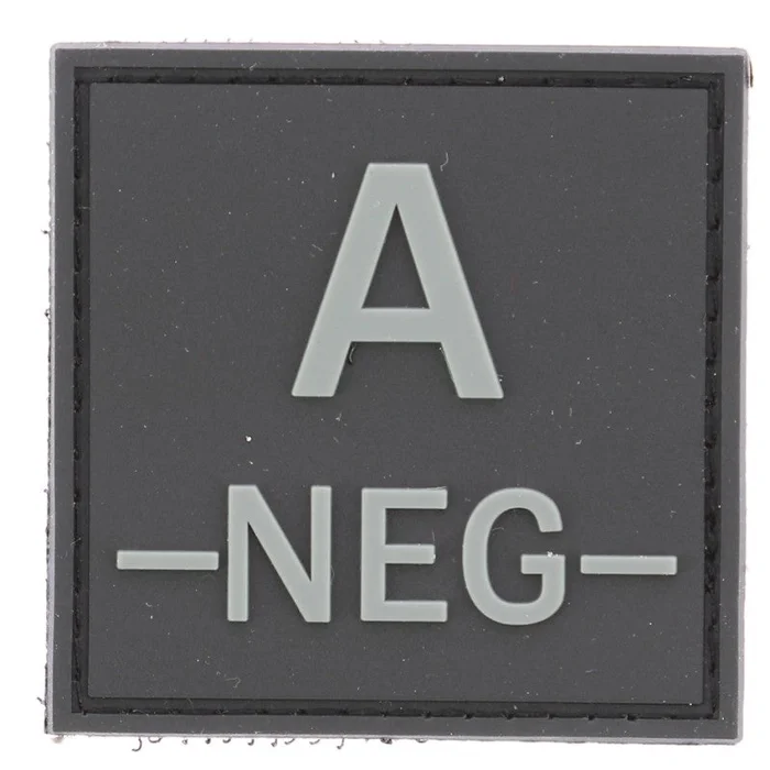 ECUSSON PVC GROUPE SANGUIN A-NEG- GRIS SUR NOIR