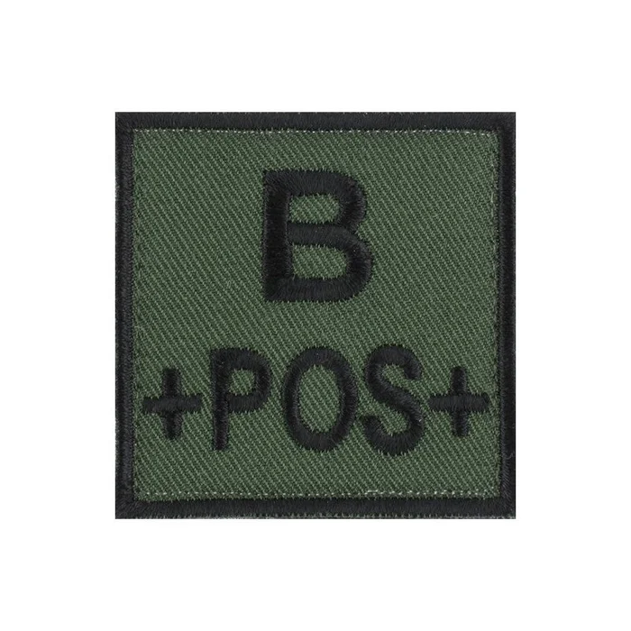 ECUSSON SOIE GROUPE SANGUIN B+POS+ NOIR SUR VERT ARMEE