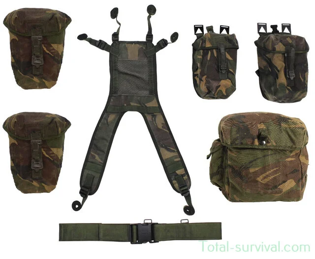 Ensemble de transport de charge tactique britannique PLCE 7-pièces, camouflage DPM