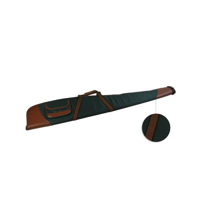 Etui carabine couzan 115 cm vert et marron avec poche bout renforce