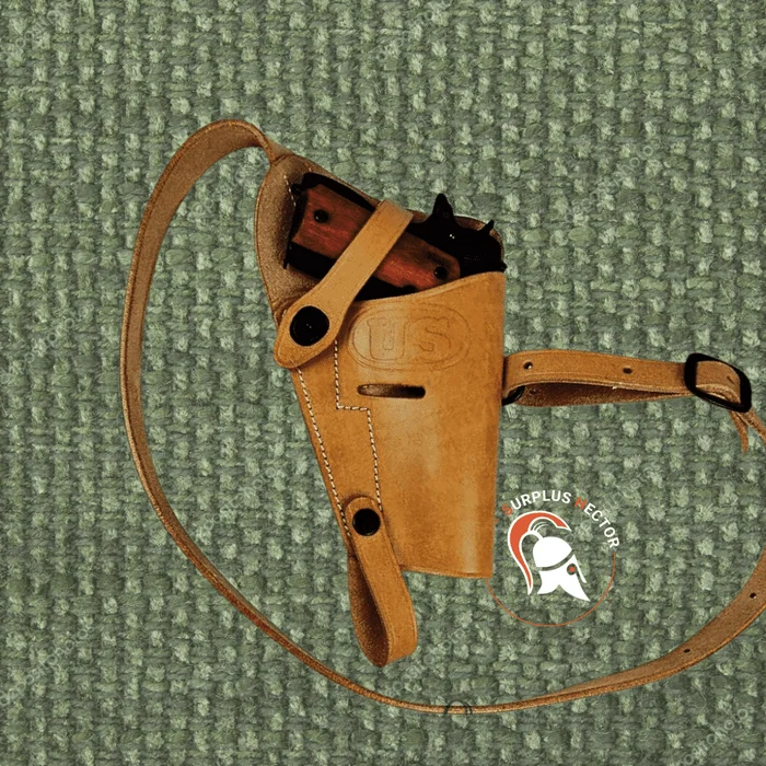 Etui / Holster d’épaule M3 Cuir Naturel pour Colt 45 – Reproduction Militaria Premium