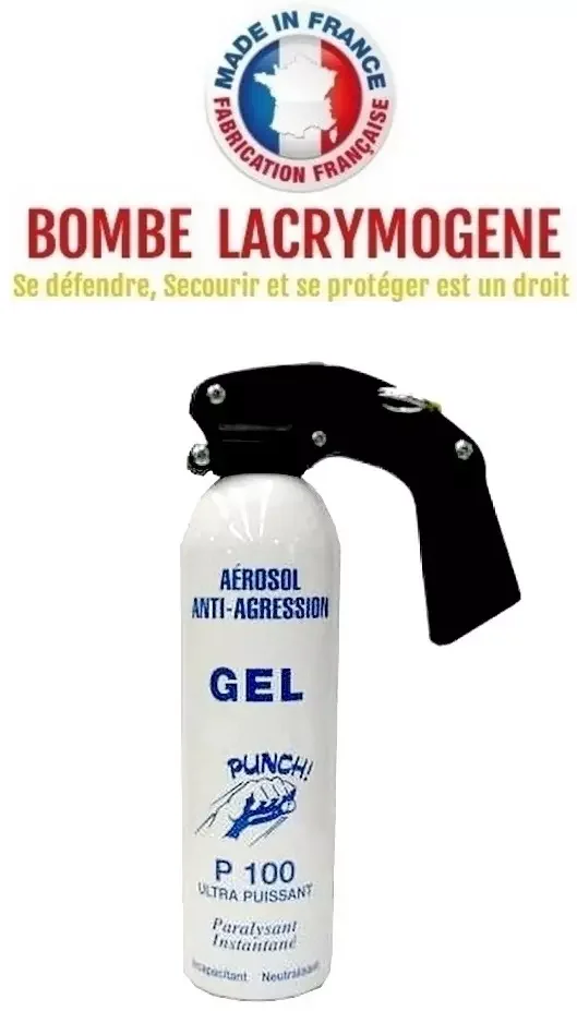 Extincteur bombe lacrymogène 500ml GEL CS – aérosol lacrymo