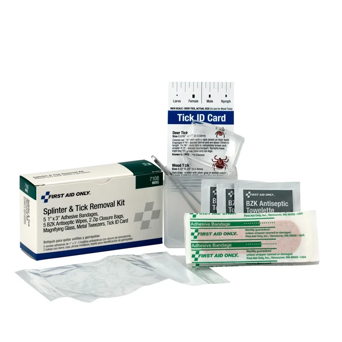 FAO7108 – First Aid Only kit d’extraction échardes et tiques