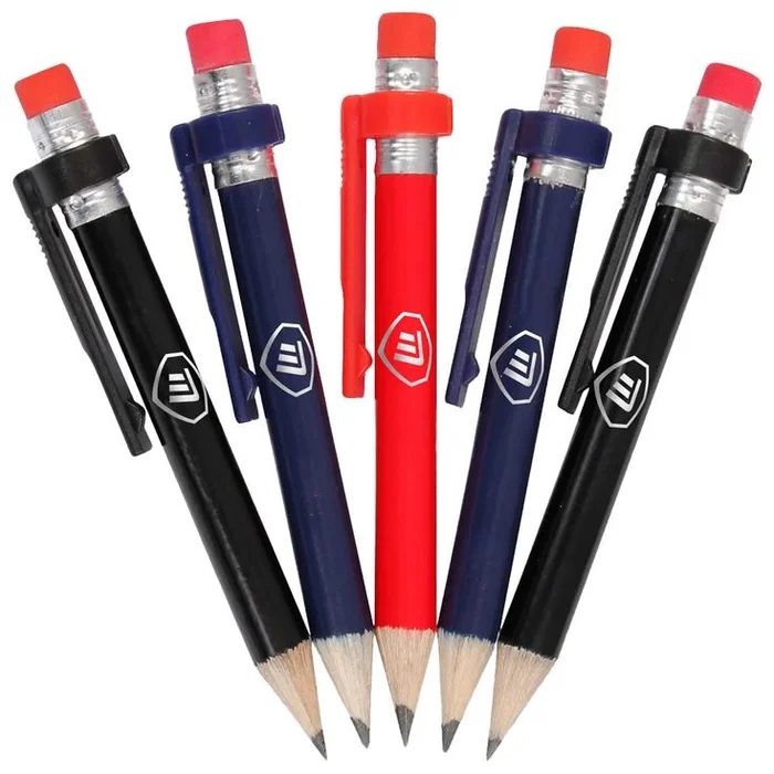 Feutre Masters Wood Pencils With Clip Eraser x5