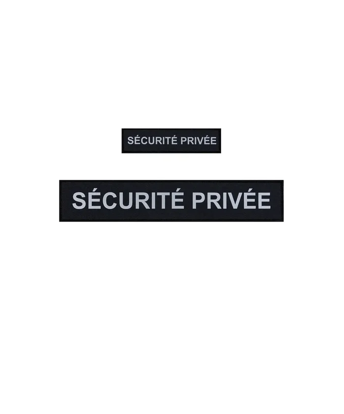 Flaps “SECURITE PRIVEE” Noir HV (poitrine et dos) 3x12cm + 5x27cm