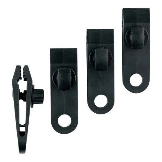 Fosco Clip de fixation pour bâche/toile/tarp, set 4 pièces, noir
