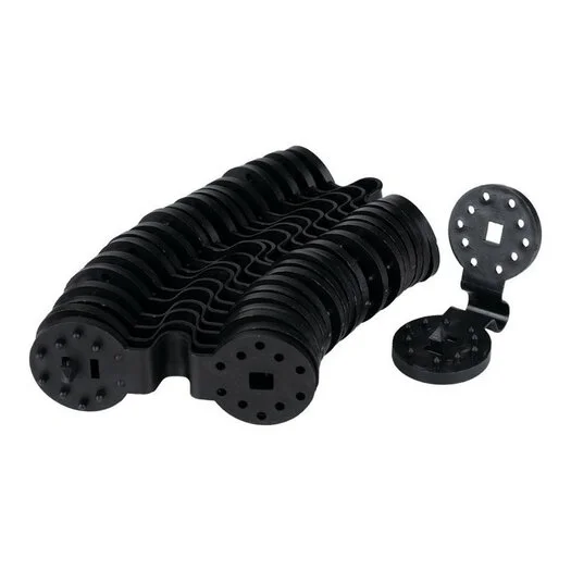 Fosco Clips de fixation ronds pour bâche/toile/tarp, set 20 pièces, noir
