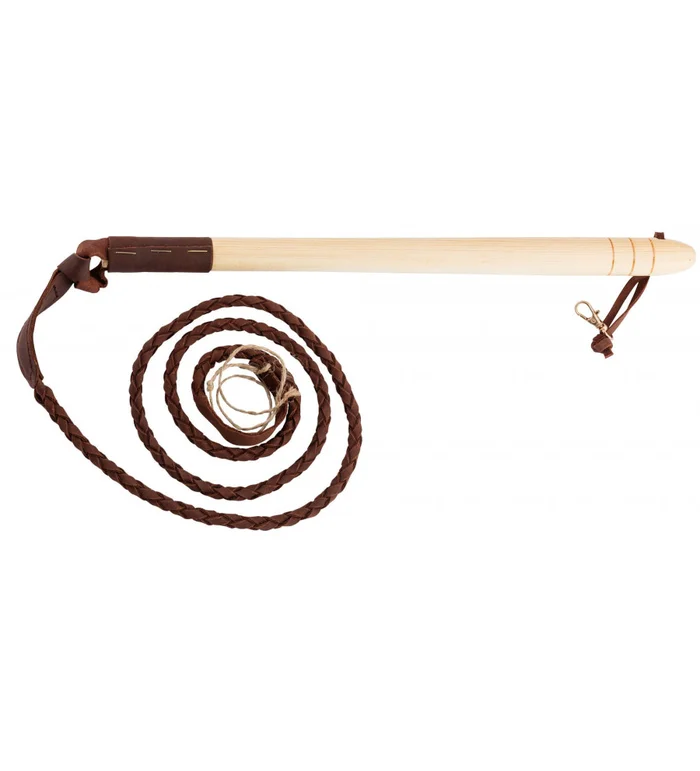 Fouet de chasse vénerie manche bois, flotte cuir – Country
