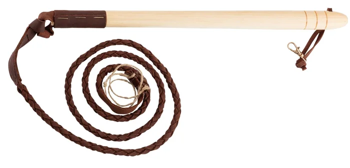Fouet de chasse vénerie manche bois, flotte cuir – Country