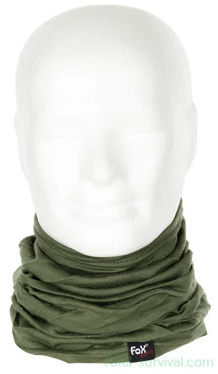 Fox outdoor Écharpe tube, « Merino Lite », vert olive
