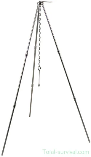 Fox outdoor trépied « Trekking », aluminium, avec chaîne et crochet