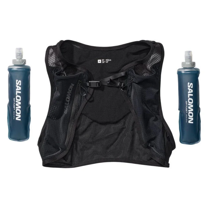Gilet d’hydratation SALOMON Pulse 2 avec flasks – Black – Image 2