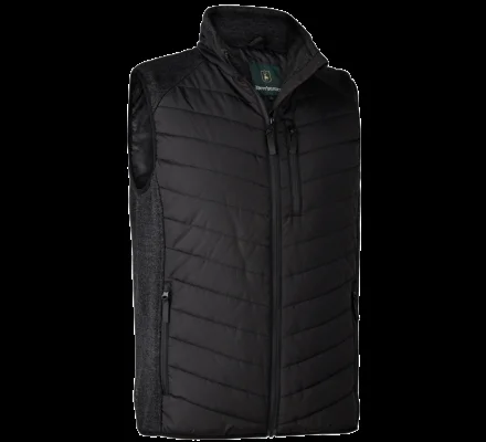 Gilet matelassage et tricot Moor noir DEERHUNTER