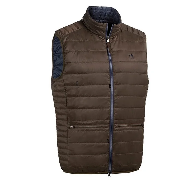 Gilet Matelassé Homme Réversible Club Interchasse Janus Marron-Bleu