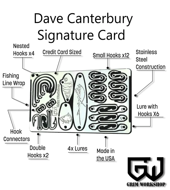 GRICARD010 – Grim Workshop carte survie/pêche Dave Canterbury