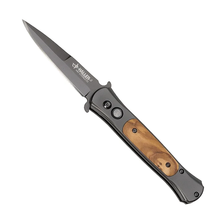 HAL84671 Couteau auto bois d&rsquo;olivier