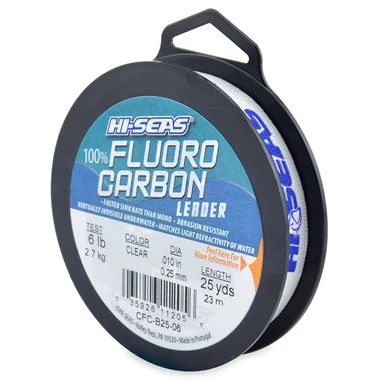 Hi Seas – 100% Fluorocarbone Leader – Transparent – Bobine de 25yd