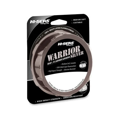 Hi Seas – Fil de fluorocarbone Warrior Argent – Transparent – Bobine de remplissage 200yd