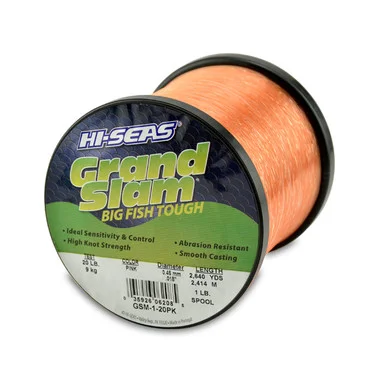 Hi Seas – Fil monofilament Grand Slam – Rose – Bobine de 1 livre