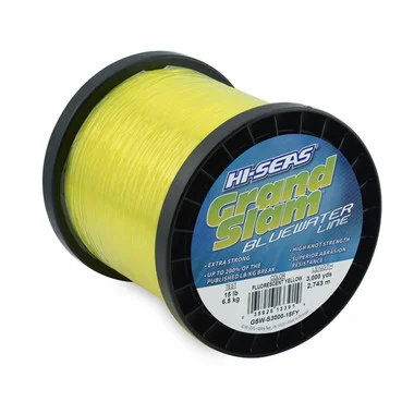 Hi Seas – Fil monofilament Grand Slam Bluewater – Bobine de 3000 vg – Jaune fluorescent