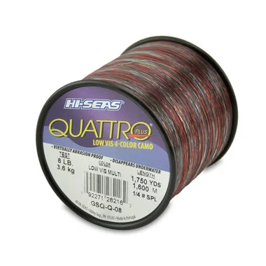 Hi Seas – Fil monofilament Quattro – Camo 4 couleurs – Bobine de 1/4 livre