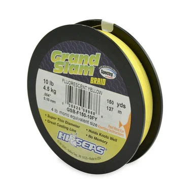 Hi Seas – Grand Slam Braid – Jaune fluorescent – Bobine de remplissage de 150 mètres