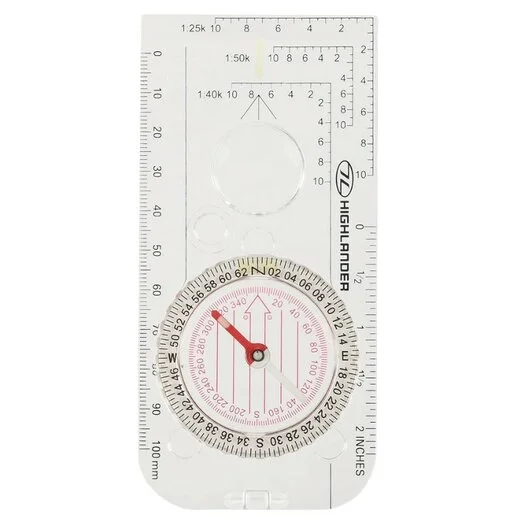 Highlander boussole militaire avec boîtier en plastique transparent