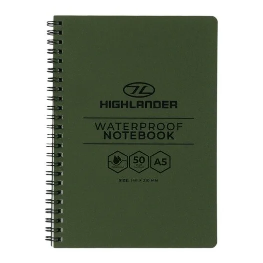 Highlander forces carnet de notes imperméable A5, vert olive