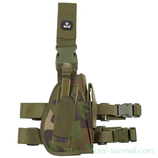 Holster de jambe MFH, gauche, woodland camo