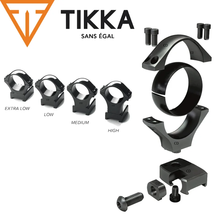 Jeu De 2 Colliers Tikka Optilock Acier Diamètre 25.4mm Médium
